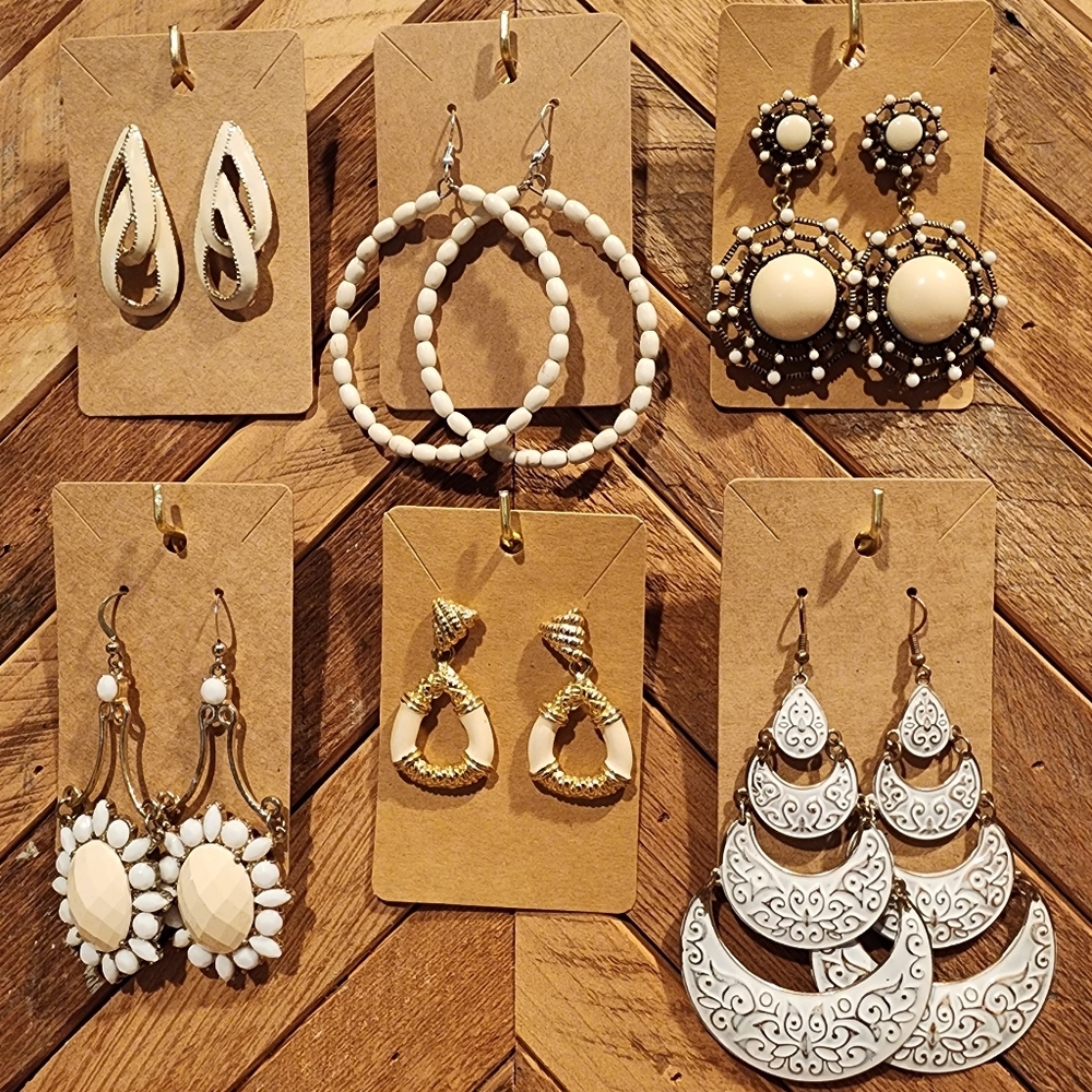 Lot of WHITE earrings